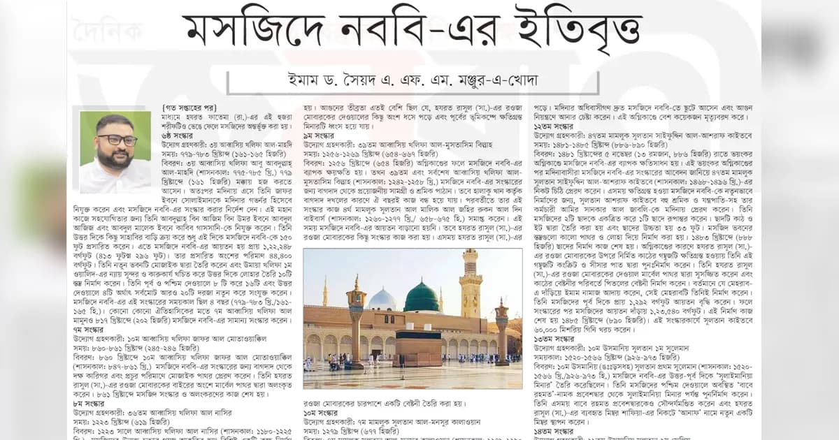 মসজিদে নববি-এর ইতিবৃত্ত